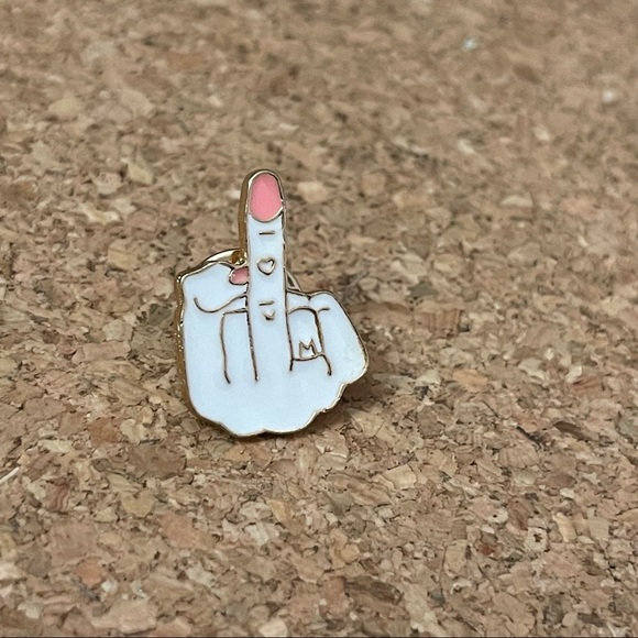 Middle Finger Enamel Pin - Picture 3 of 5